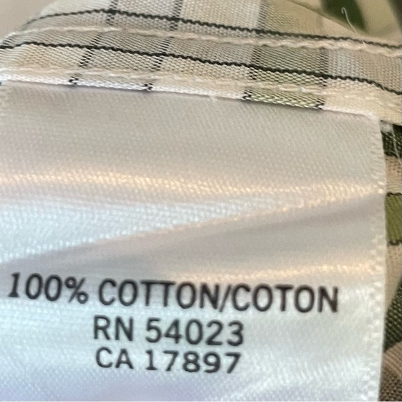 Banana Republic Mens Large 16-16 1/2” Various Greens Check Pattern Button Shirt - Picture 9 of 10